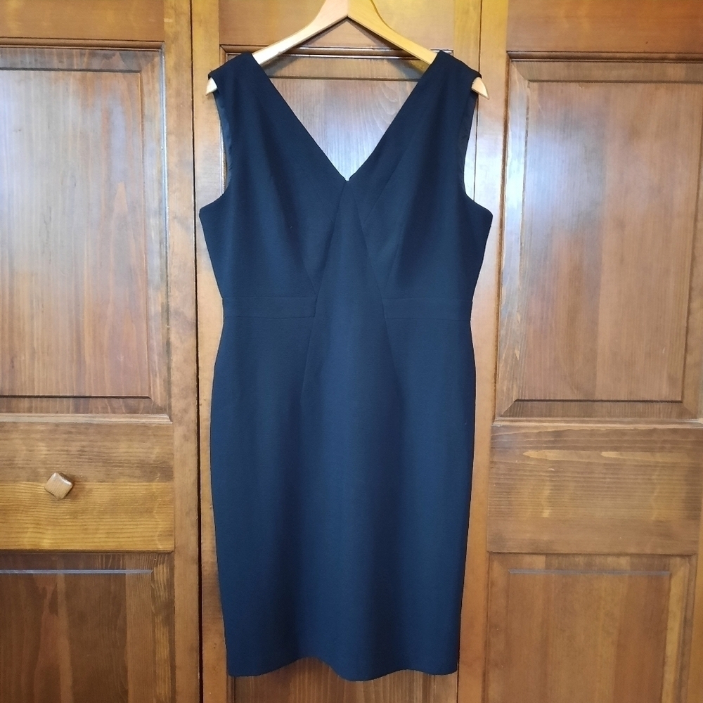 🛍 Adrianna Papell Black Sleeveless V-neck Cocktail Dress 013262920 size 14